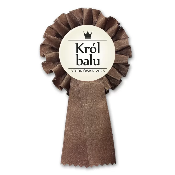 przypinka kotylion Król Balu z koroną studniówka