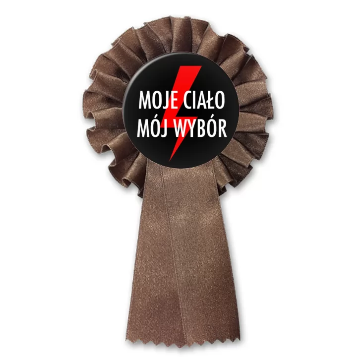 przypinka kotylion Moje ciało mój wybór