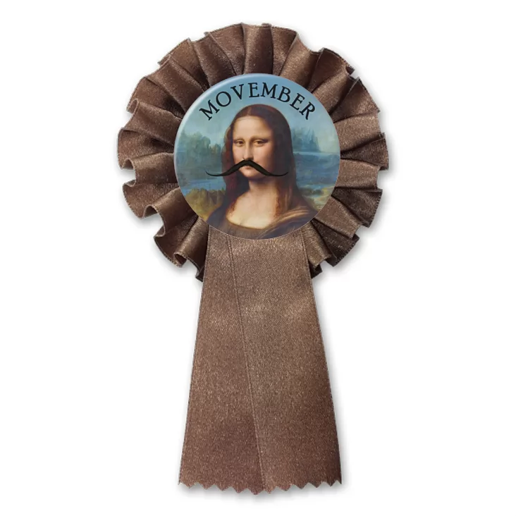 przypinka kotylion Movember Mona Lisa