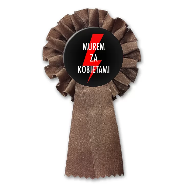 przypinka kotylion Murem za kobietami