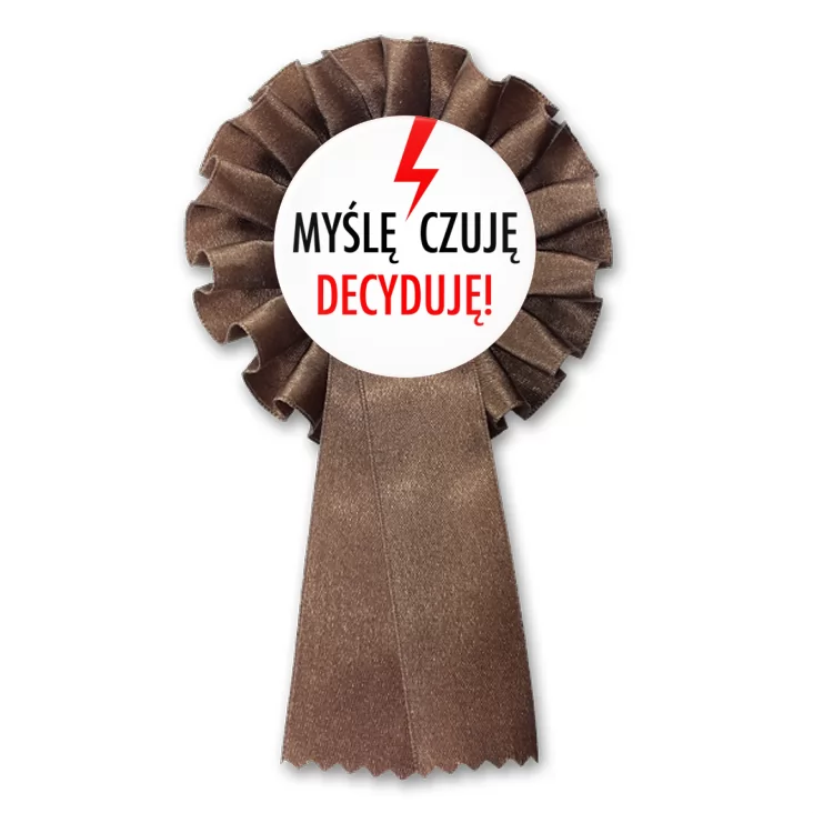 przypinka kotylion Myślę Czuję Decyduję
