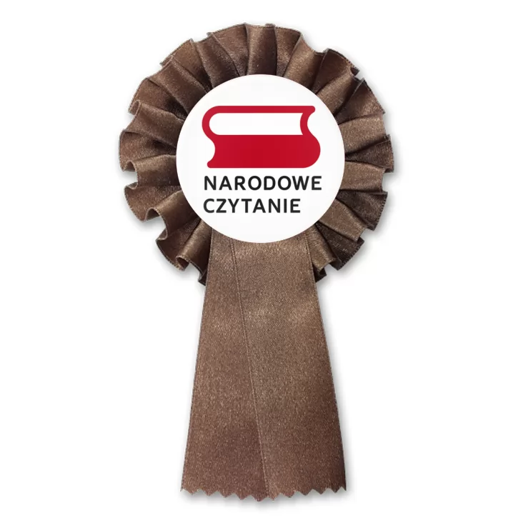 przypinka kotylion Narodowe Czytanie logo