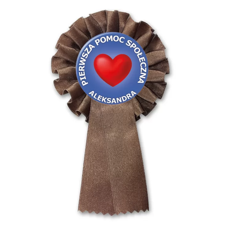 przypinka kotylion Pierwsza Pomoc Społeczna