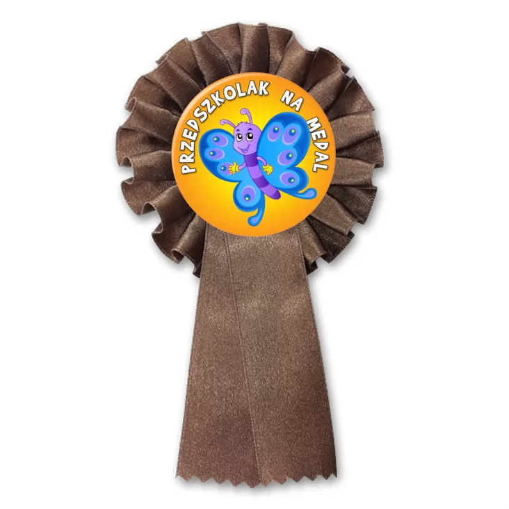 przypinka kotylion Przedszkolak na medal grupa motylki