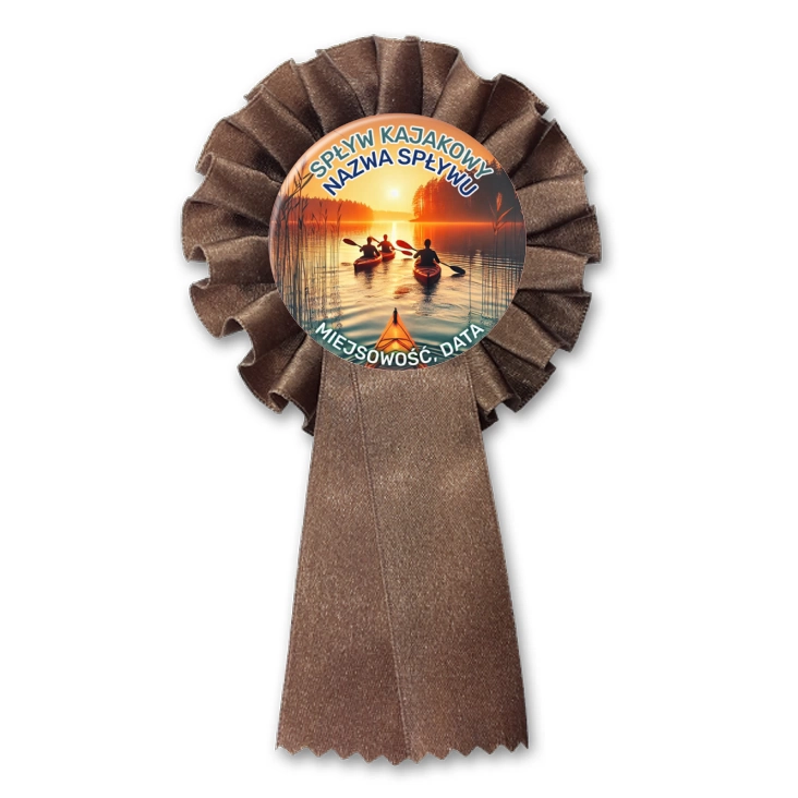 przypinka kotylion Spływ kajakowy zachód słońca