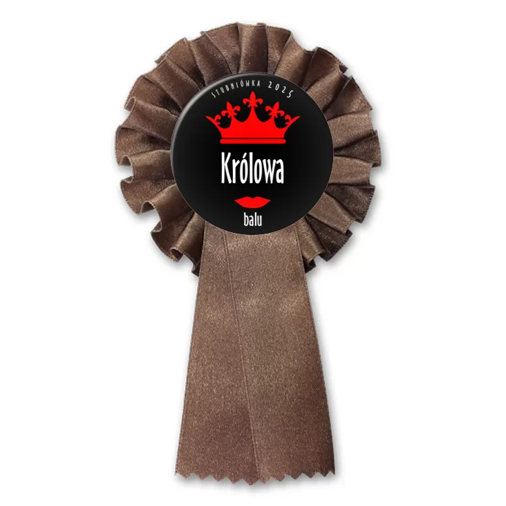 przypinka kotylion Studniówka czarna królowa balu