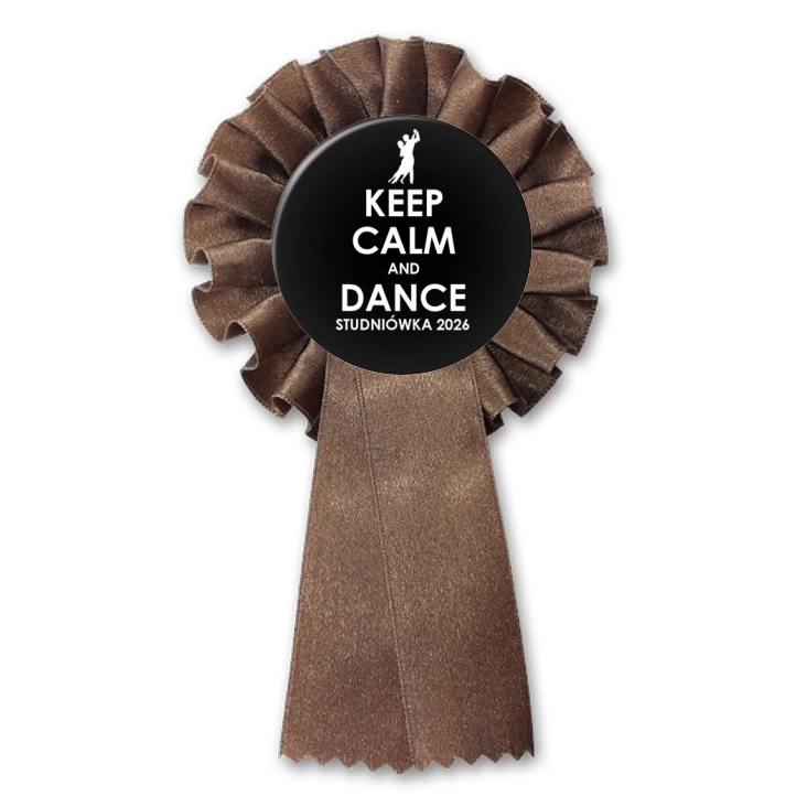 przypinka kotylion Studniówka keep calm czarna