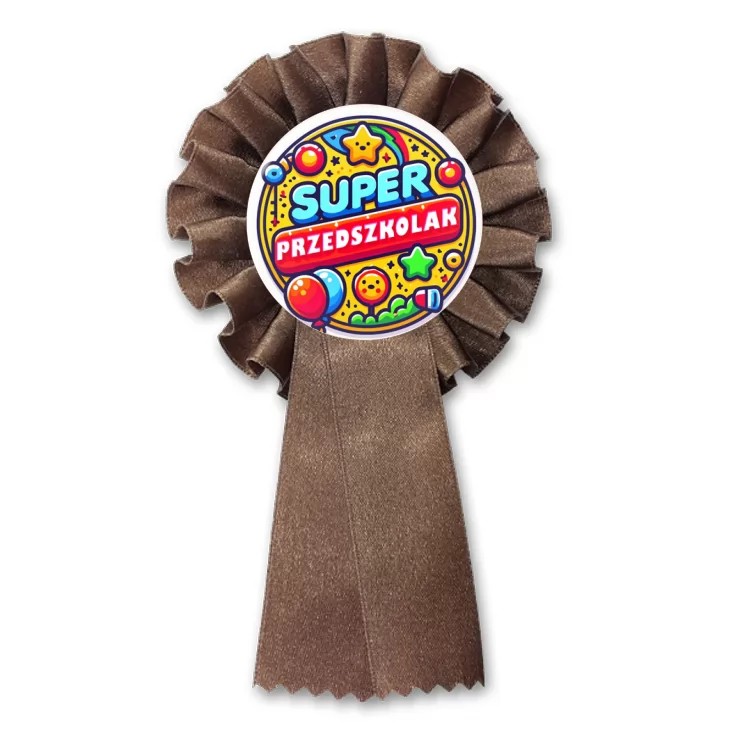 przypinka kotylion Super Predszkolak na kolorowo