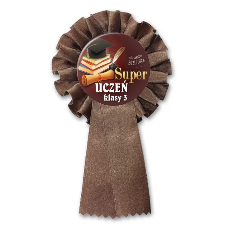 przypinka kotylion Super uczeń klasy 3