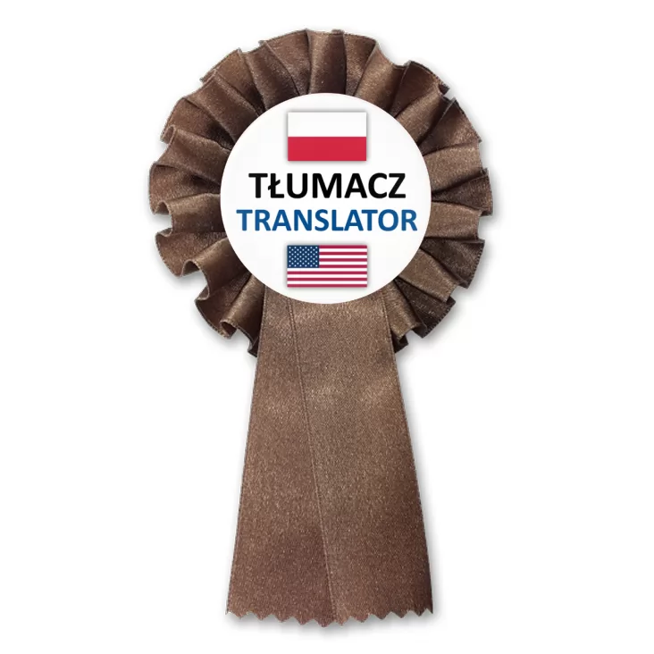 przypinka kotylion Tłumacz polski angielski amerykański