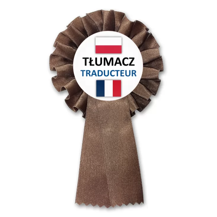 przypinka kotylion Tłumacz polski francuski