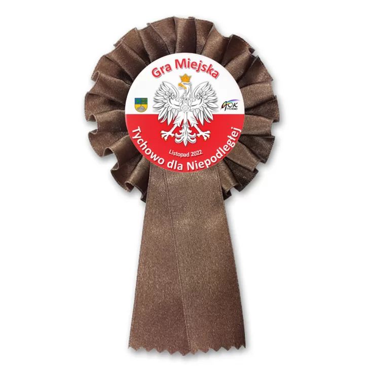przypinka kotylion Tychowo dla Niepodległej 2022