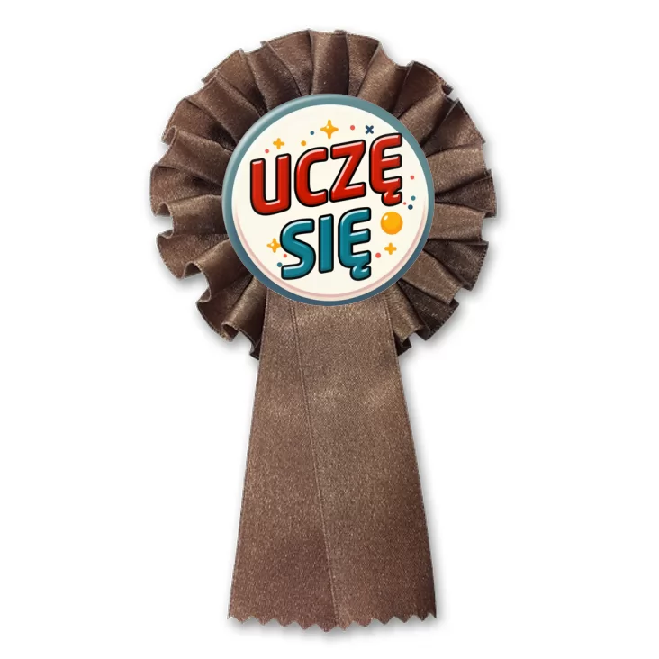 przypinka kotylion Uczę się kolorowe litery