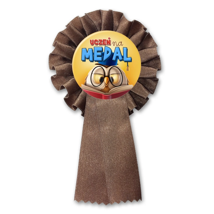 przypinka kotylion Uczeń na medal sowa z biretem