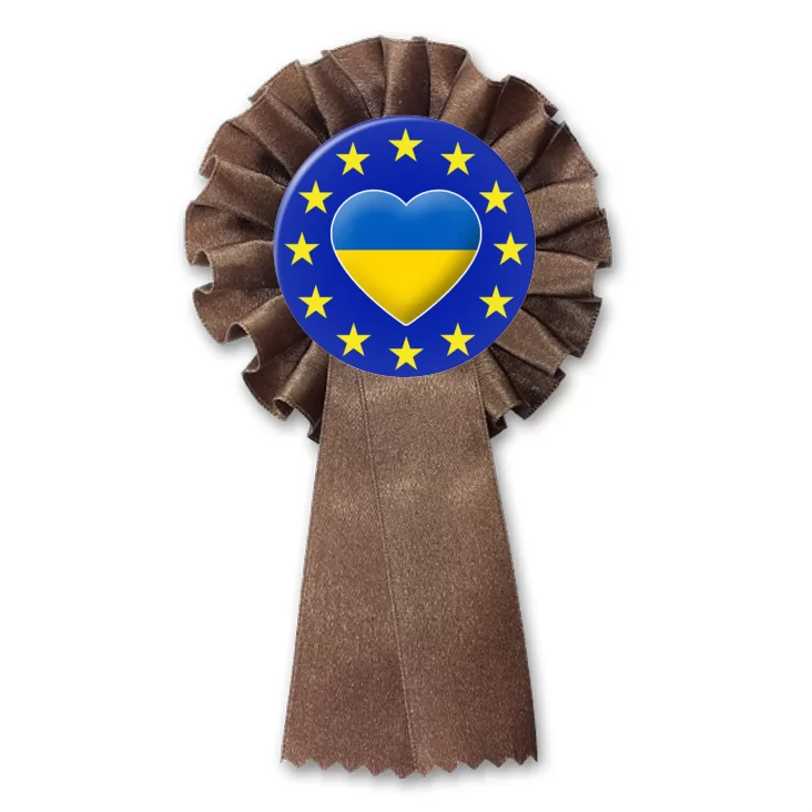przypinka kotylion Ukraina w gwiazdkach Unii Europejskiej