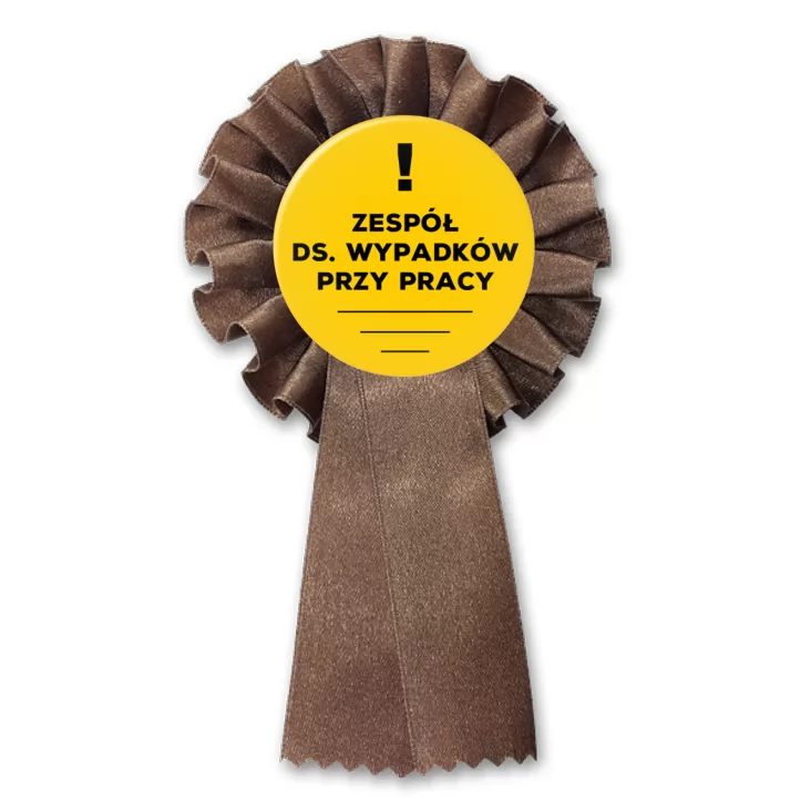 przypinka kotylion Zespół ds. wypadków przy pracy