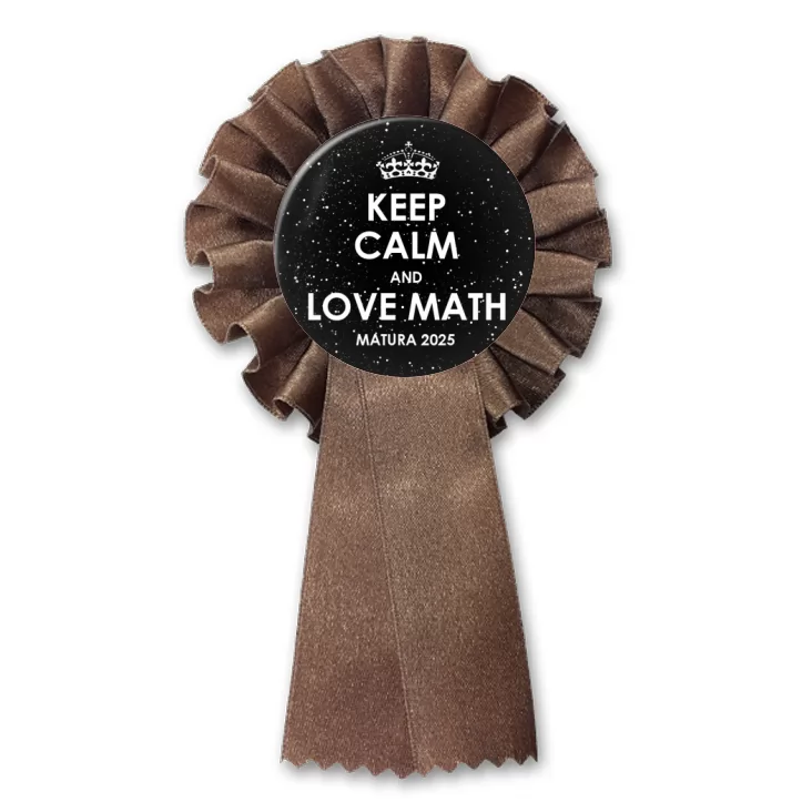 przypinka kotylion Matura Czarna Keep Calm and Love Math