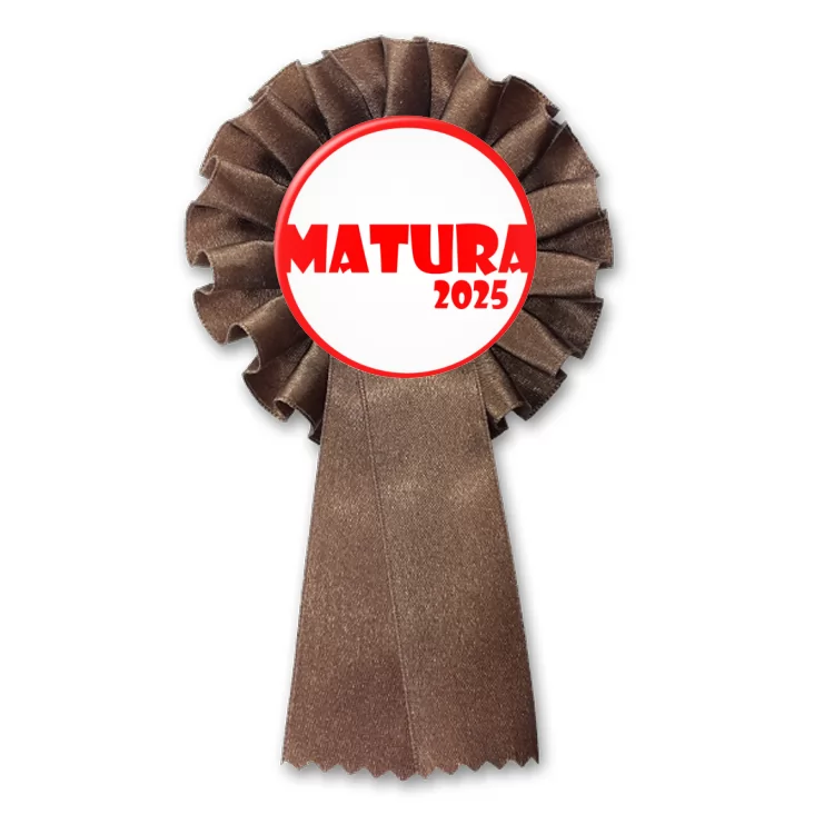 przypinka kotylion Matura czerwony napis