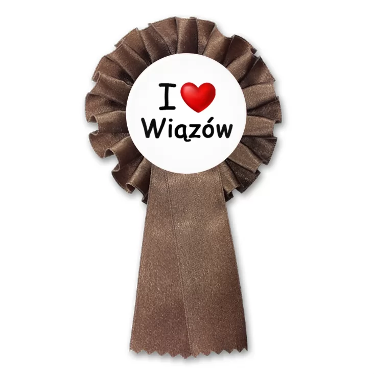 przypinka kotylion I love Wiązów