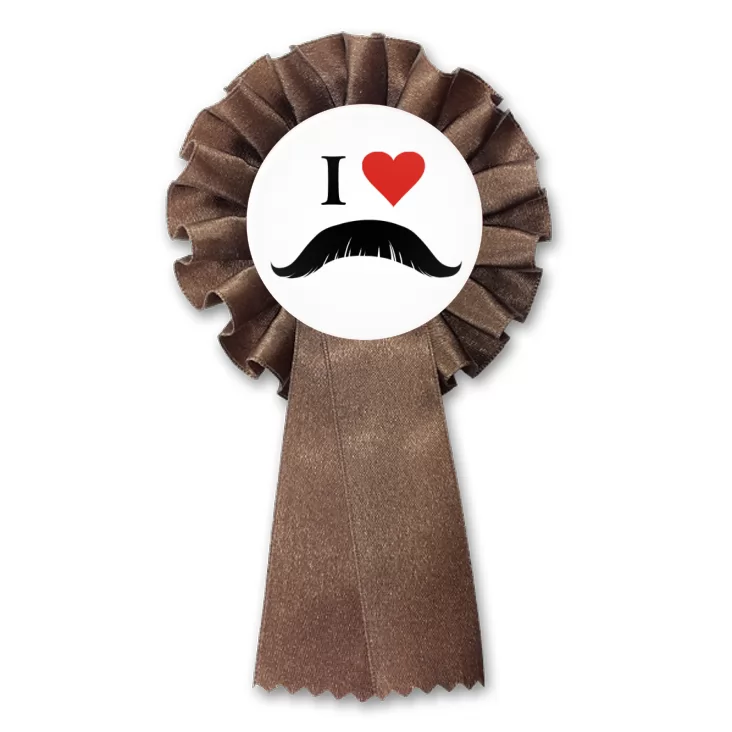 przypinka kotylion I love moustache