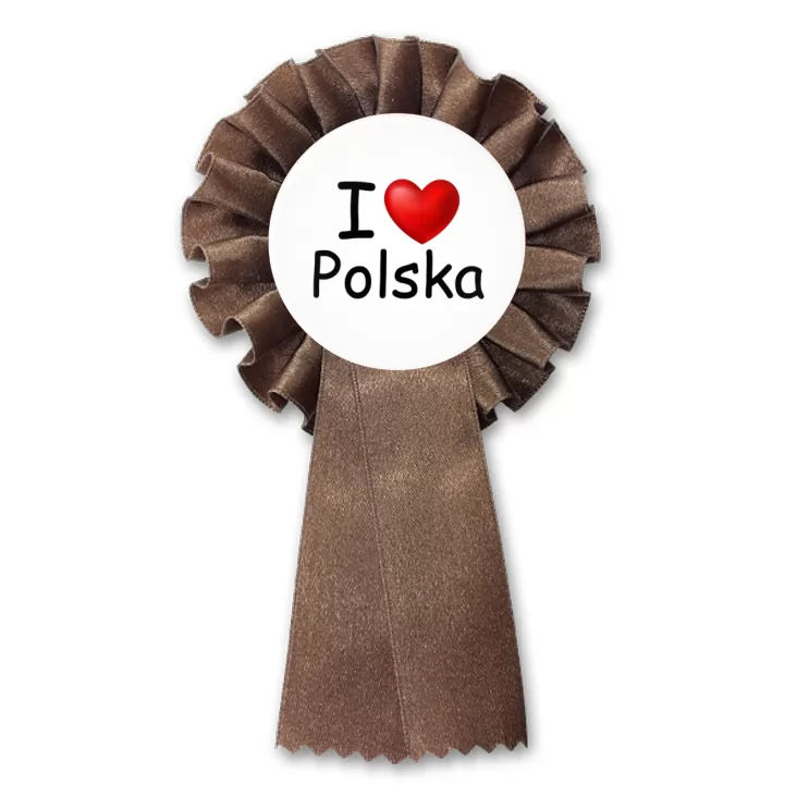 przypinka kotylion I love Polska serduszko