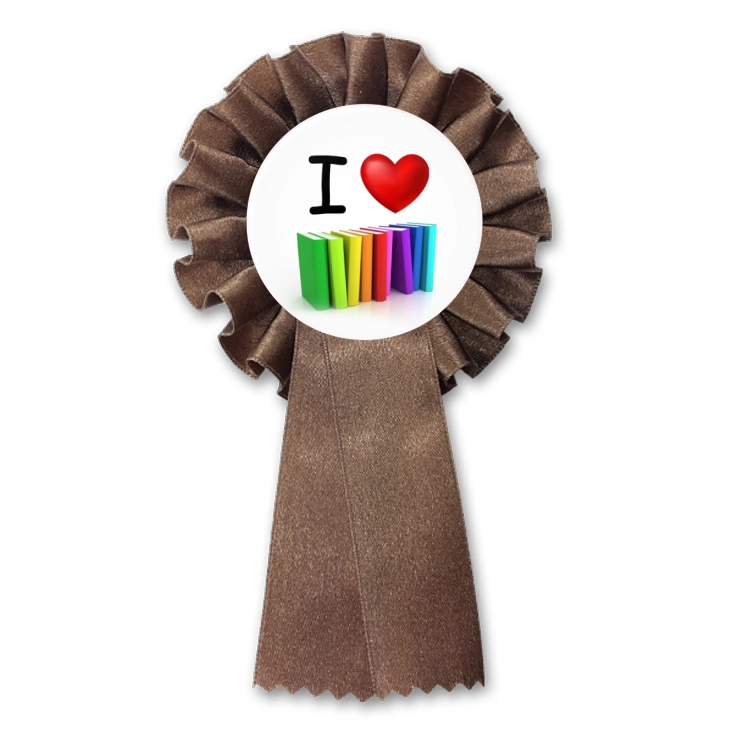 przypinka kotylion I love książki