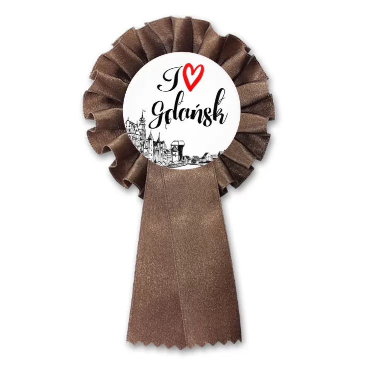 przypinka kotylion I love Gdańsk