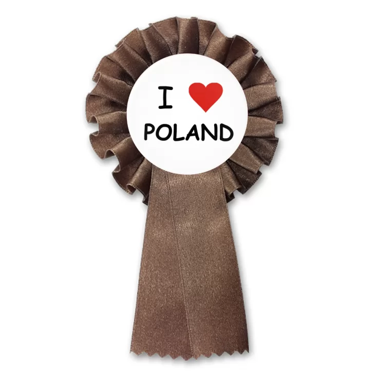 przypinka kotylion I love Poland