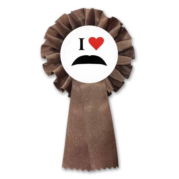 przypinka kotylion I love moustache