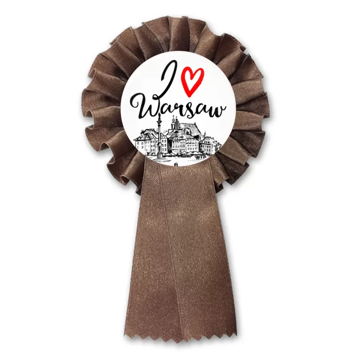 przypinka kotylion I love Warsaw