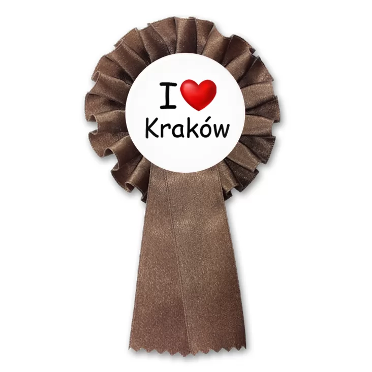 przypinka kotylion I love Kraków