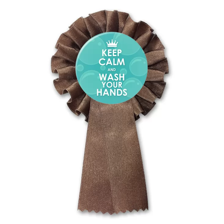 przypinka kotylion Keep calm and wash your hands