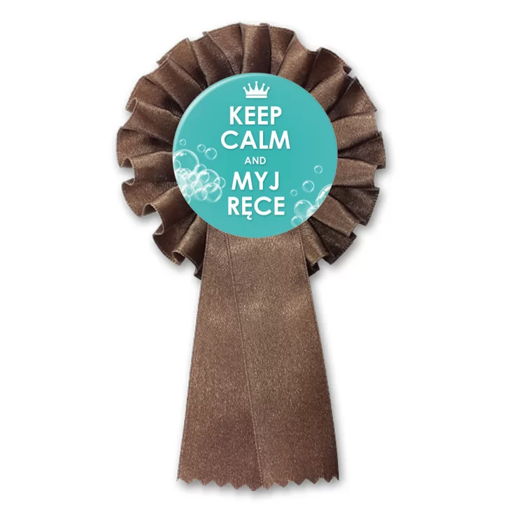przypinka kotylion Keep calm and myj ręce