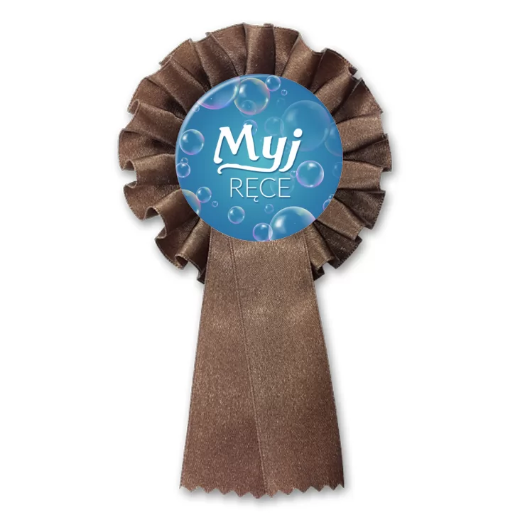 przypinka kotylion Myj ręce