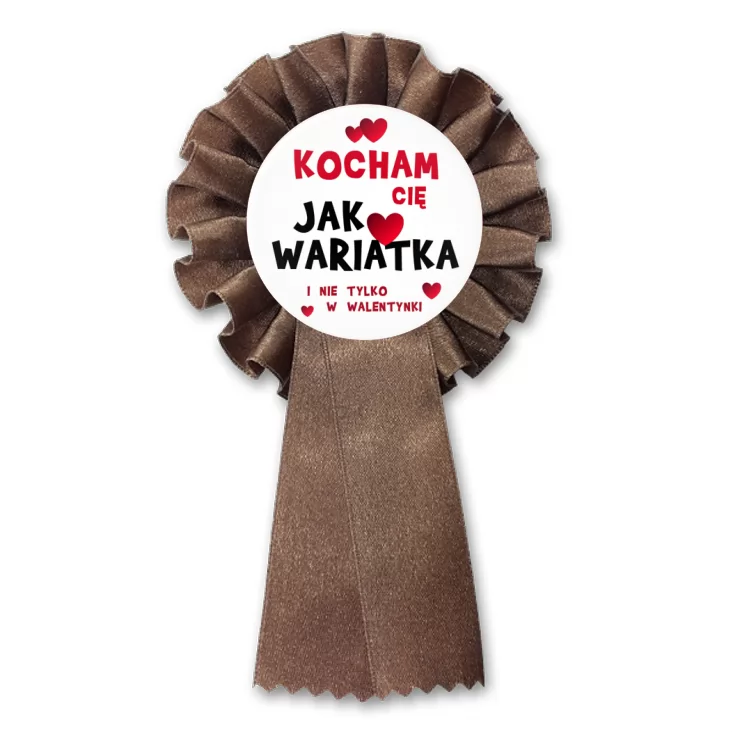 przypinka kotylion Kocham Cię Jak wariatka