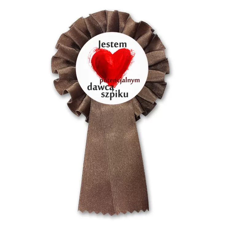 przypinka kotylion Jestem dawcą szpiku