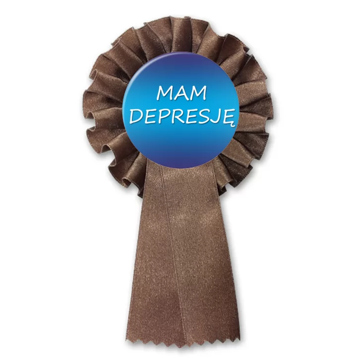 przypinka kotylion Mam depresję