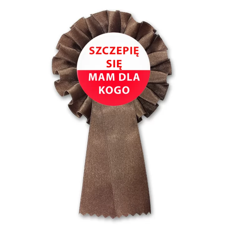 przypinka kotylion Szczepię się. Mam dla kogo