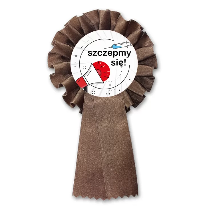 przypinka kotylion Zaszczepmy się