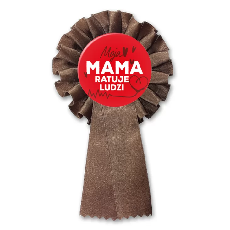 przypinka kotylion Moja mama ratuje ludzi