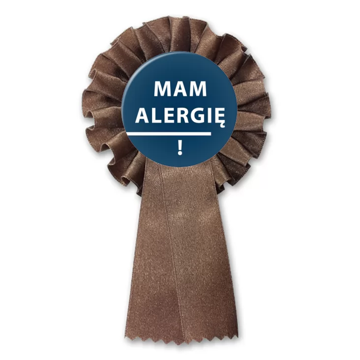przypinka kotylion Mam alergię
