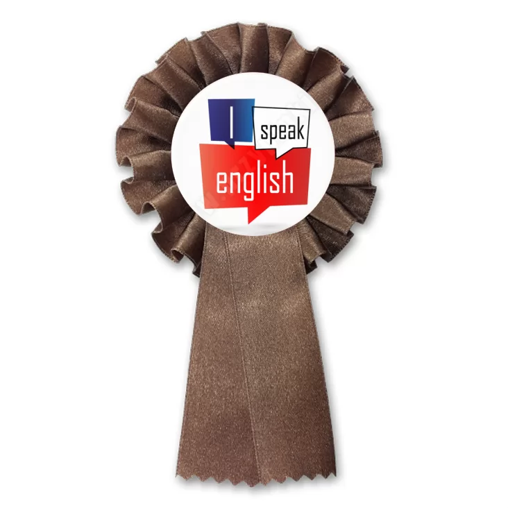 przypinka kotylion Mówię po angielsku