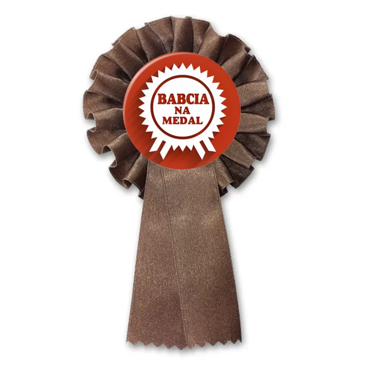 przypinka kotylion Babcia na medal