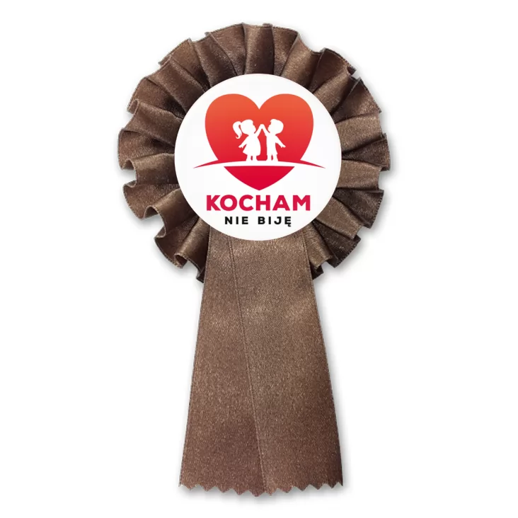 przypinka kotylion Kocham nie biję