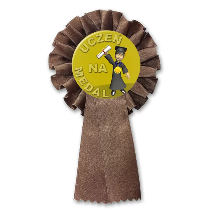 przypinka kotylion Uczeń na medal z dyplomem
