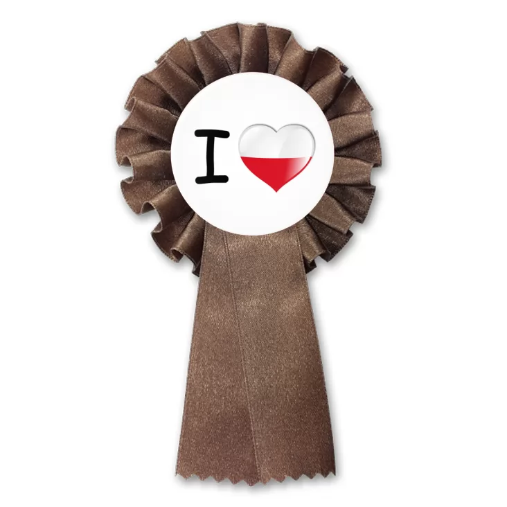 przypinka kotylion I love Poland