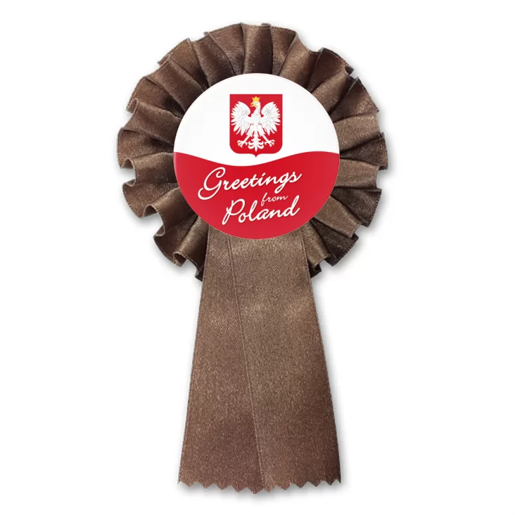 przypinka kotylion Greetings from Poland