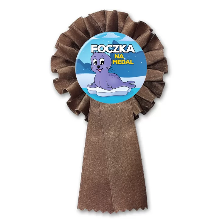 przypinka kotylion Foczka na medal