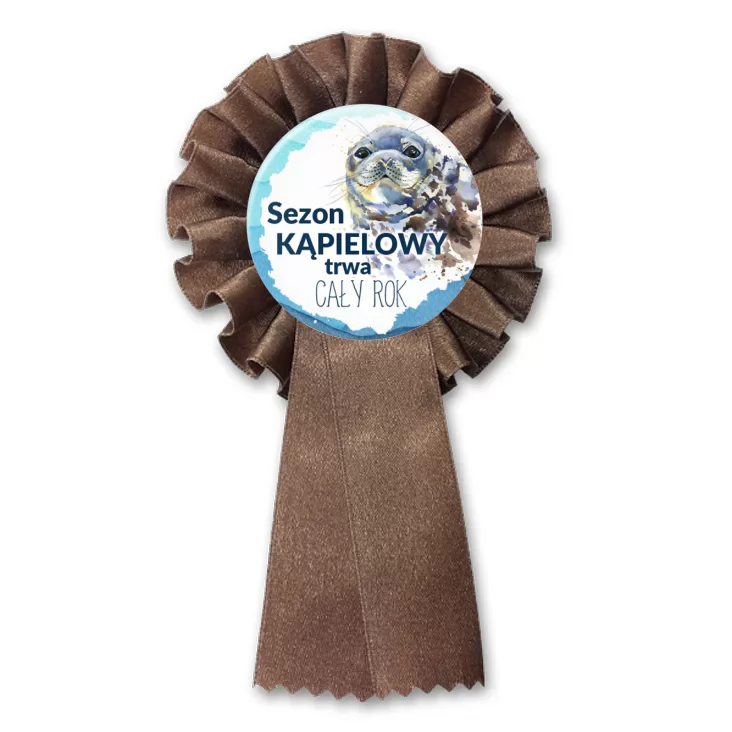 przypinka kotylion Dla foczek sezon kąpielowy trwa cały rok