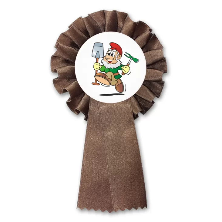 przypinka kotylion Krasnal z łopatą